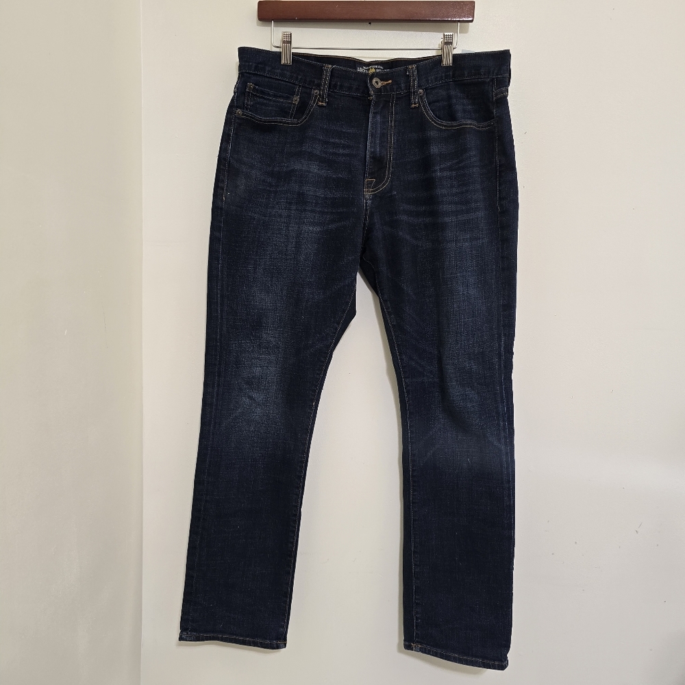 LUCKY BRAND 34 x 30 Dark Wash 410 Athletic Fit Straight Leg Jeans